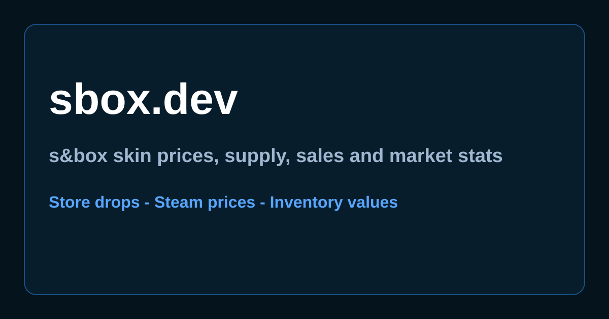 Live s&box Market Cap Chart | sbox.dev